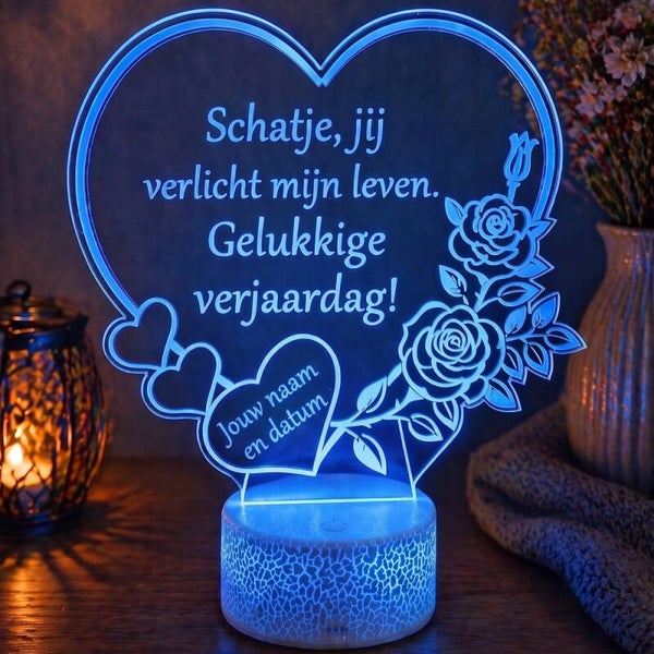 Gepersonaliseerde Grote LED Lamp Hart