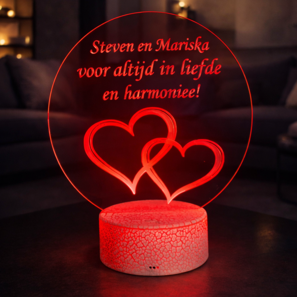 LED tafellamp met gegraveerd logo (met jouw eigen logo)