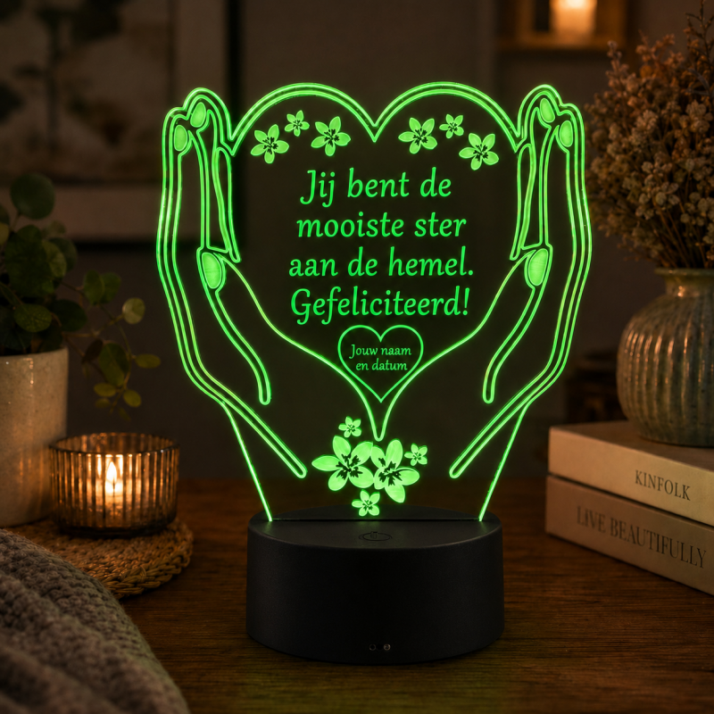 Gepersonaliseerde Kleine LED Lamp Hart