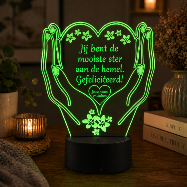 Gepersonaliseerde Kleine LED Lamp Hart