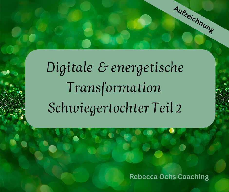 Aufzeichnung: Digitale & energetische Transformation Schwiegertochter Teil 2
