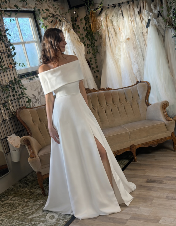 2-in-1 trouwjurk met split | Rosa Clara Strapless of off-shoulder bruidsjurk – tweedehands code 202604