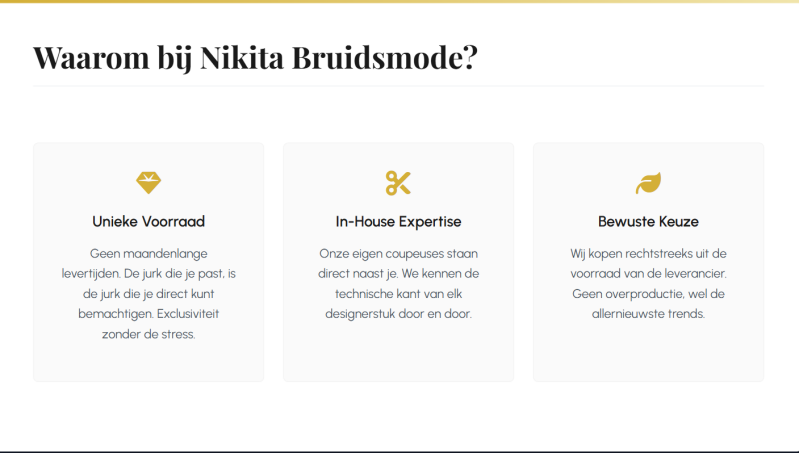 Wwaarom bij Nikita Bruidsmode