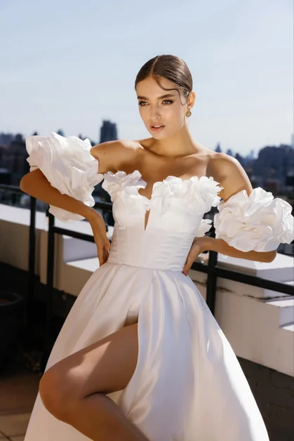 victoria soprano bruidsjurk stement mouwen