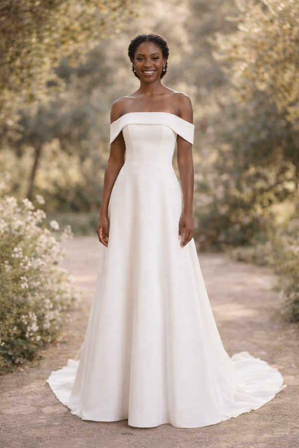 Donna trouwjurk off-shoulder A-lijn – elegante bruidsjurk incl. op maat maken Donna