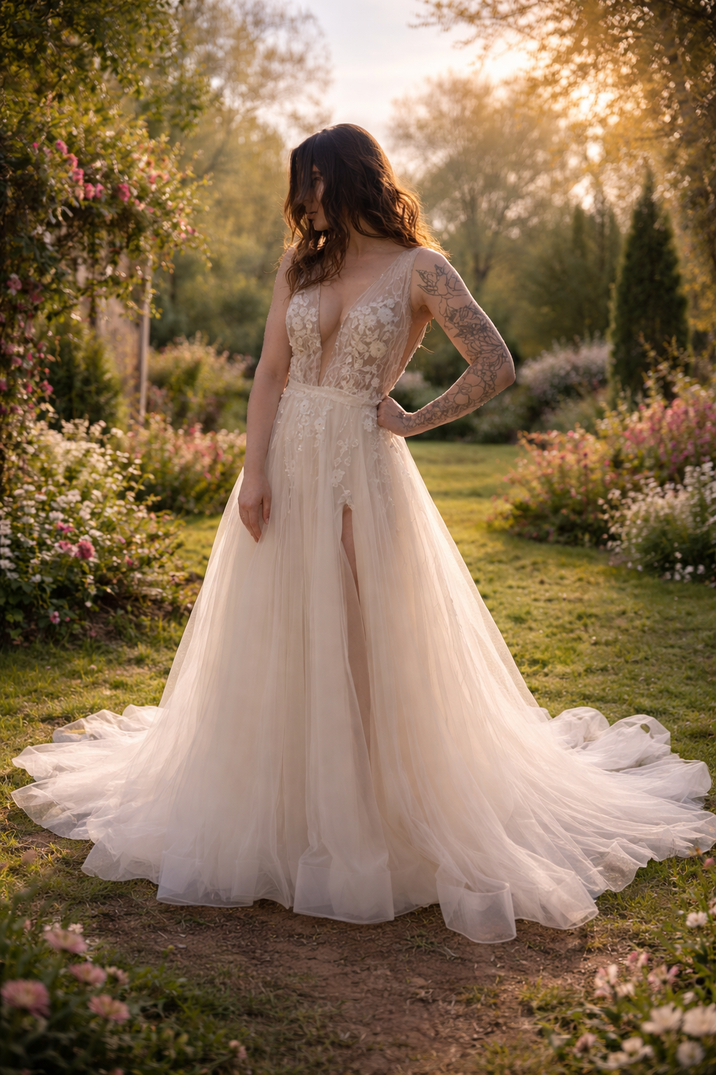 Tweedehands Eva Lendel trouwjurk maat 38 – 2-in-1 bruidsjurk met losse omrok code 202621