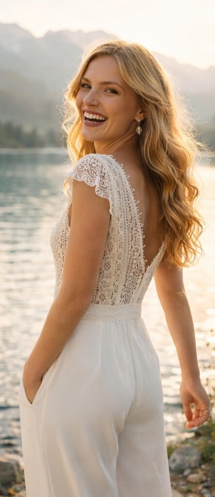 ** Unieke Jumpsuit met Herve Paris Kanten Top – Een Stijlvolle Keuze met een Goed Doel**