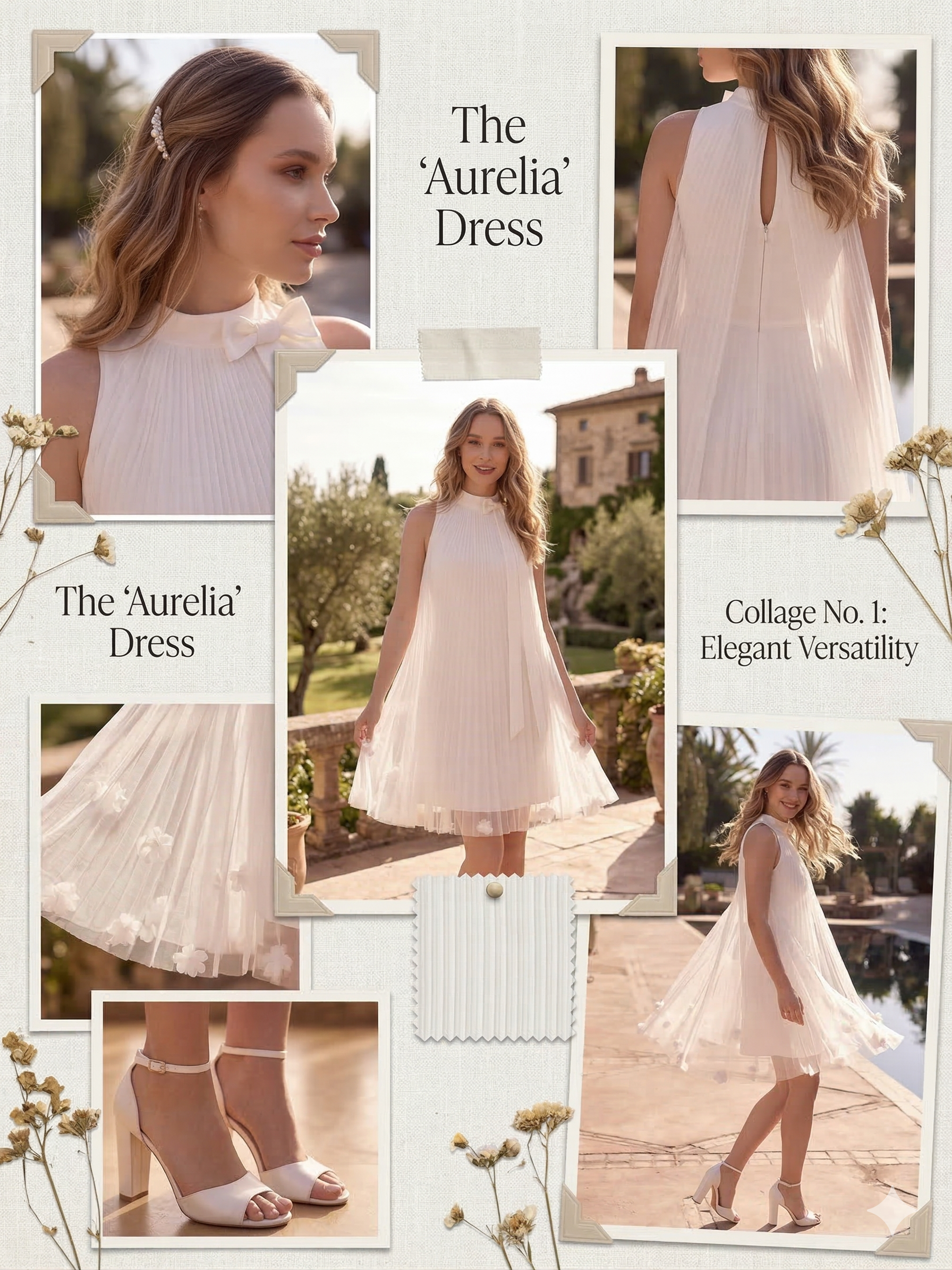 ✨ Korte trouwjurk met tule en strikdetail – speels & elegant