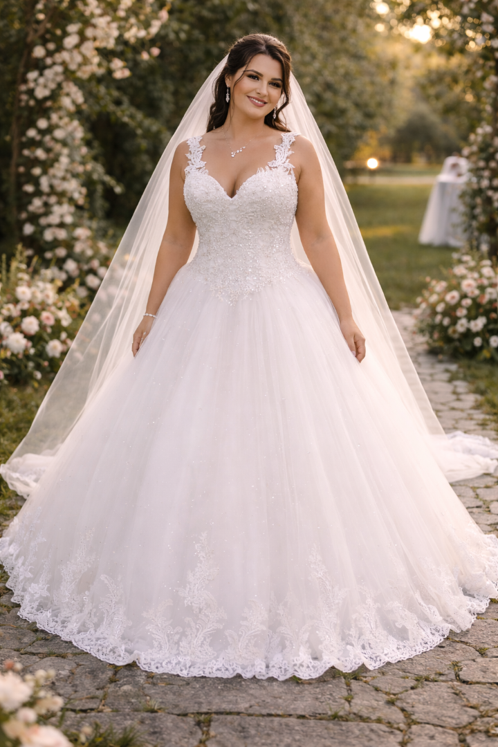 Ladybird trouwjurk maat 40 – nieuw, kanten lijfje & romantische A-lijn met tule rok  Code 202655