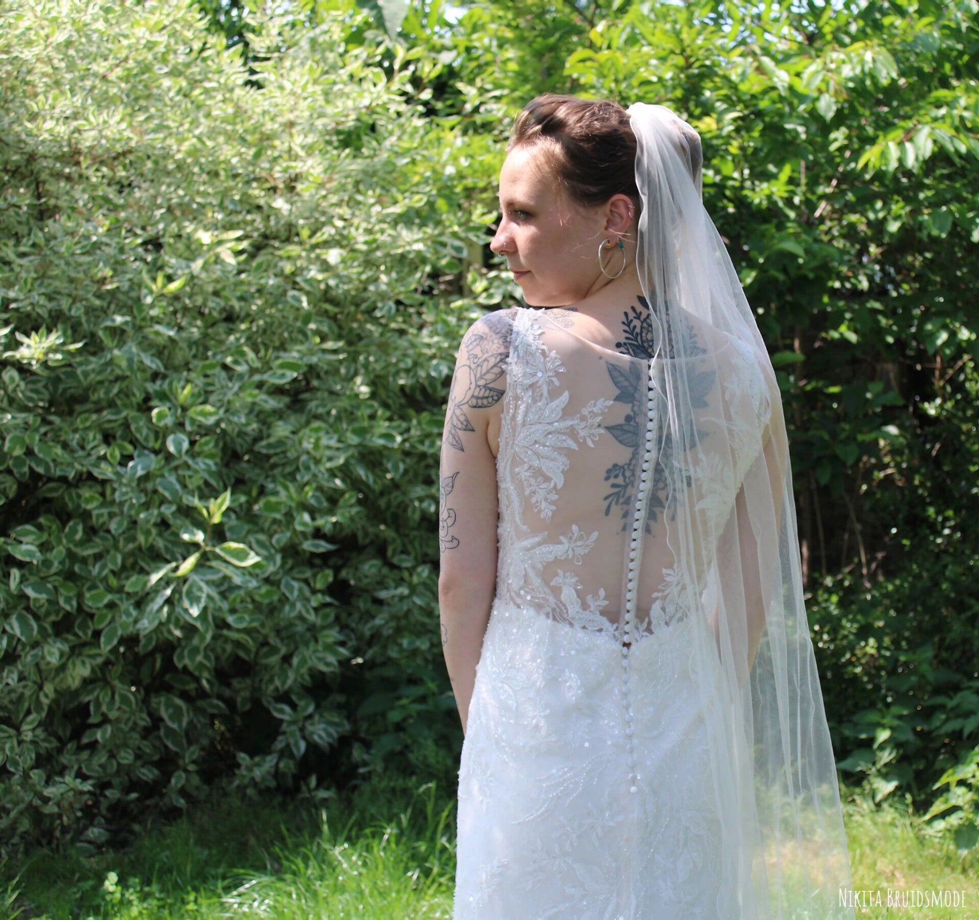 Nieuwe Luna Novias trouwjurk – romantisch met transparante rug - Code 202565