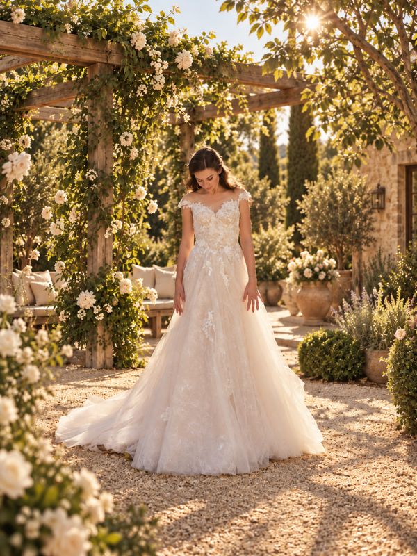Exclusieve Victoria Soprano trouwjurk June– romantische couture met bijzondere details