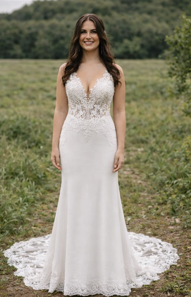 Nieuwe trouwjurk maat 42-44 – direct beschikbaar & inclusief op maat maken  Code 202631