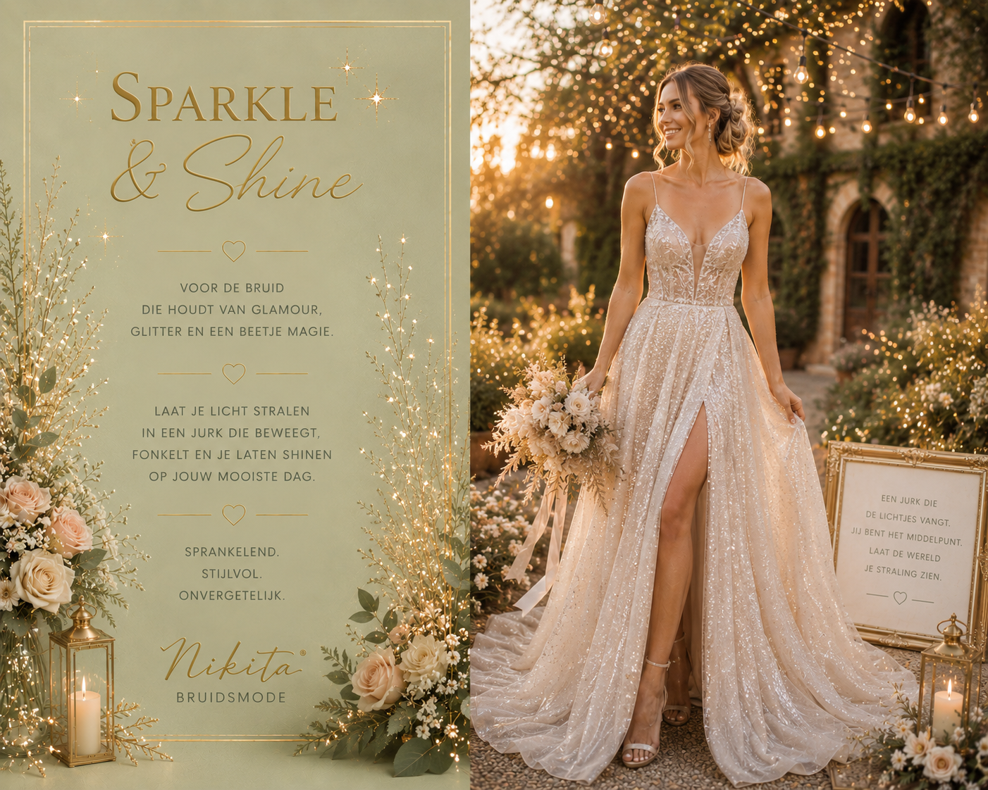 sparkle & shine trouwjurken met glitter