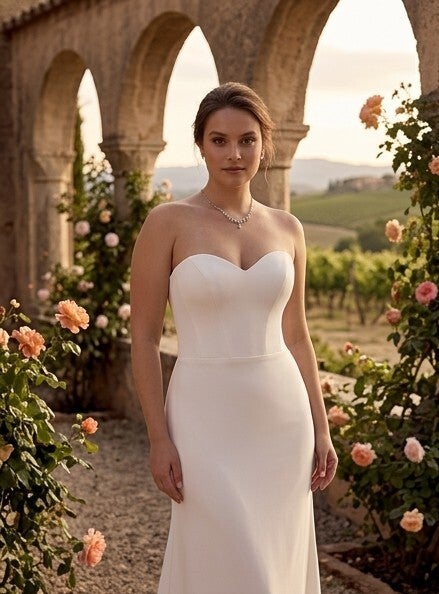 Strakke strapless trouwjurk met lage rug  ✨ Inclusief op maat maken Evy