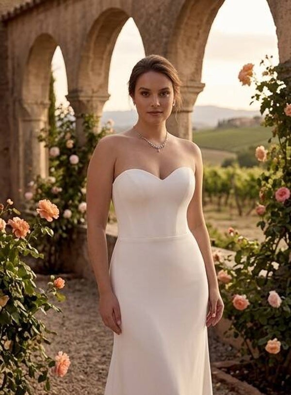 Strakke strapless trouwjurk met lage rug  ✨ Inclusief op maat maken Evy