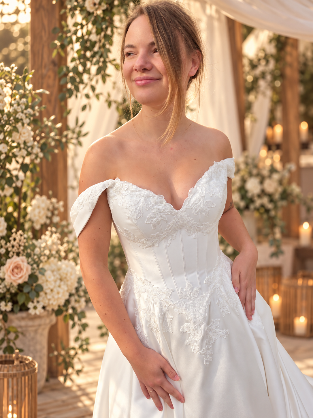 Tweedehands Maggie Sottero trouwjurk met lange sleep  code 2026135