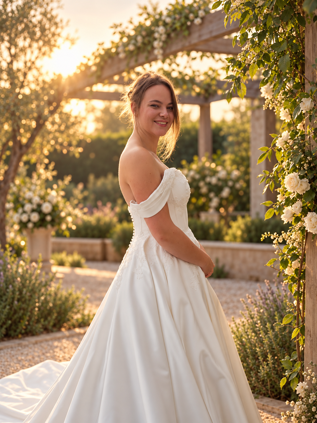 Tweedehands Maggie Sottero trouwjurk met lange sleep  code 2026135