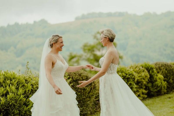 Tweedehands Pronovias trouwjurk met kanten lijfje en tule rok – maat 40 Code 202622