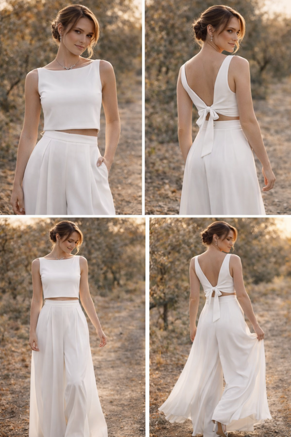 🤍 Tweedelige bridal set – strak, modern & minimalistisch