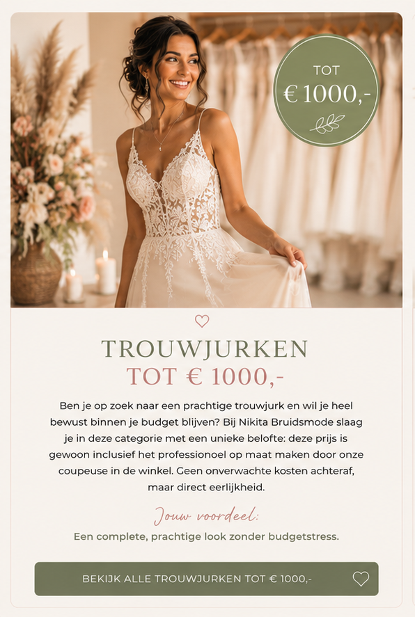 trouwjurken tot 1000 incl aanpassingen
