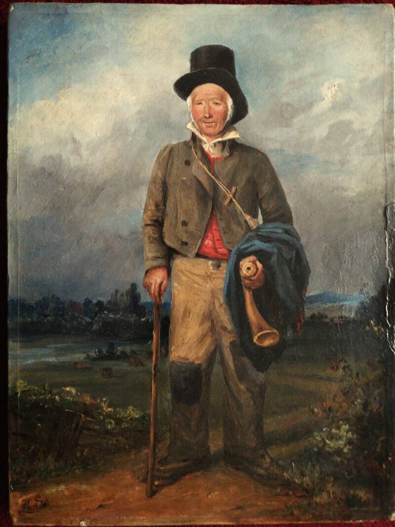 Salentin, Hubert, 1822-1910, Öl-Papier auf Leinwand, Doubliert, Größe 32 x 25 cm, I.u.monogrammiert "H.S."