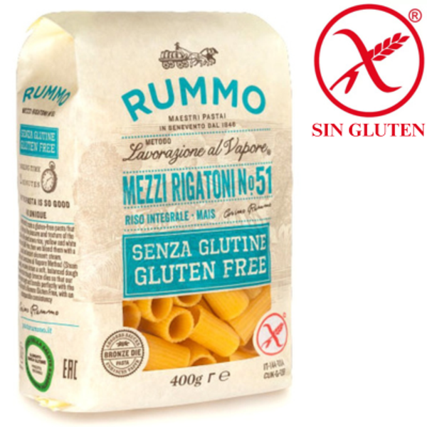MEZZI RIGATONI SIN GLUTEN RUMMO 400 GR
