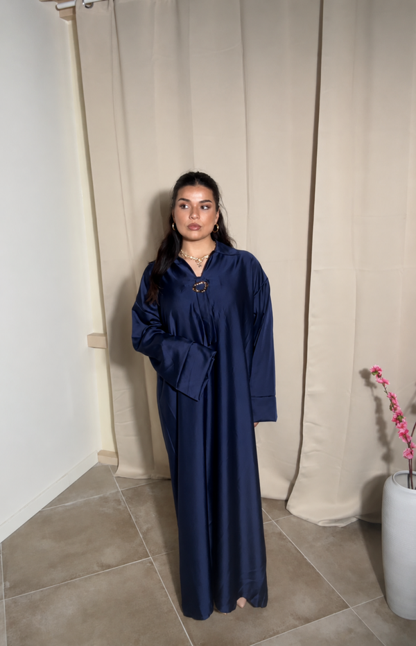 Satijn Abaya - Navy