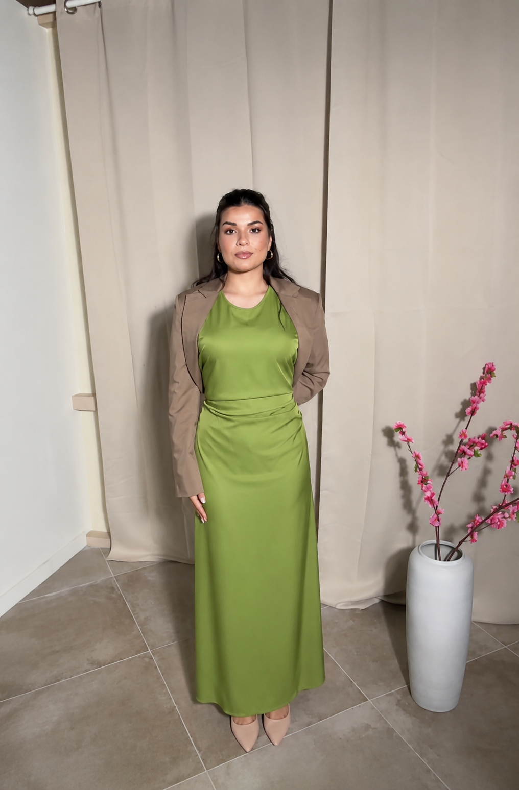 Mouwloos Dress - Limoen Groen
