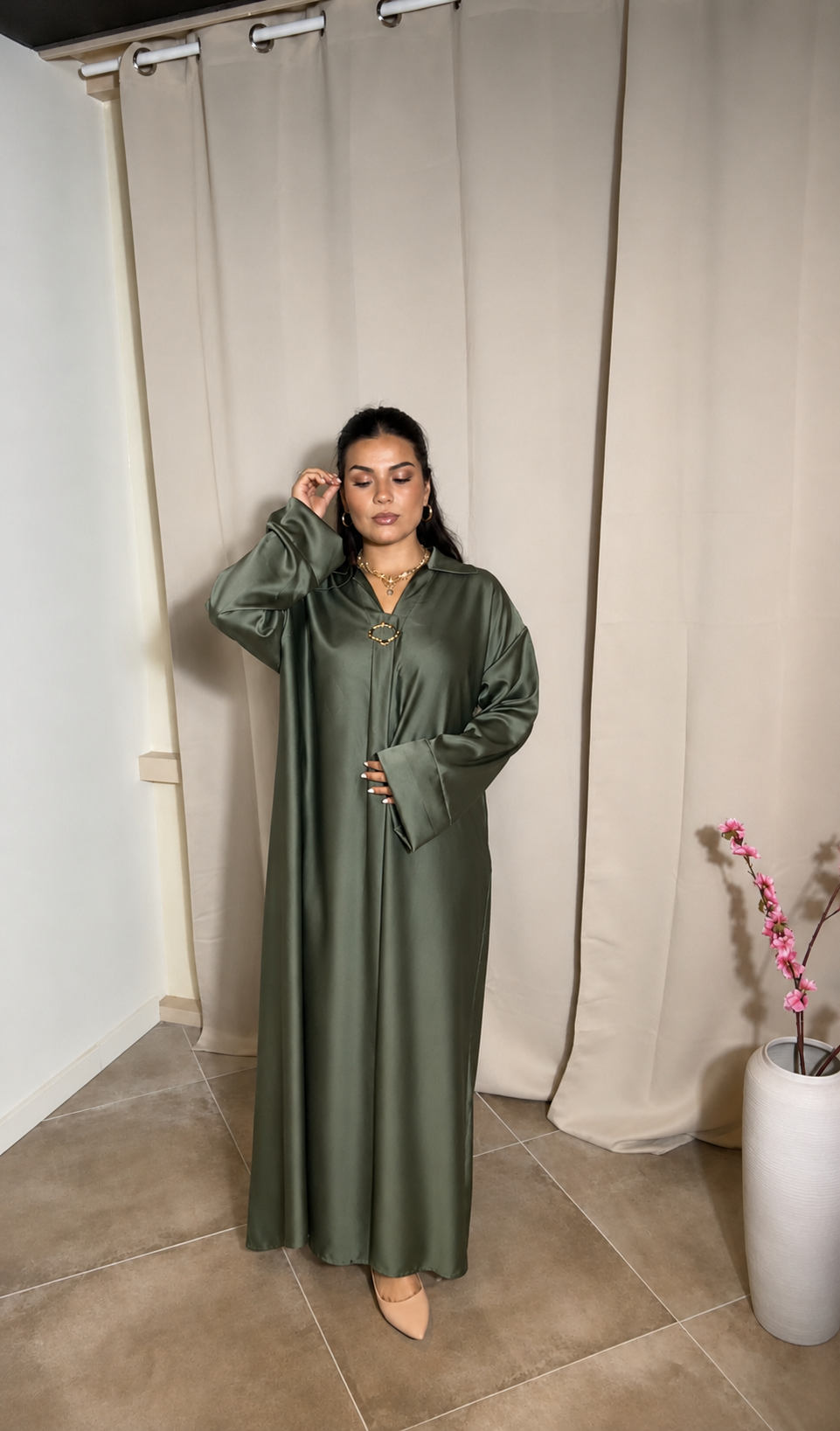 Satijn Abaya - Groen