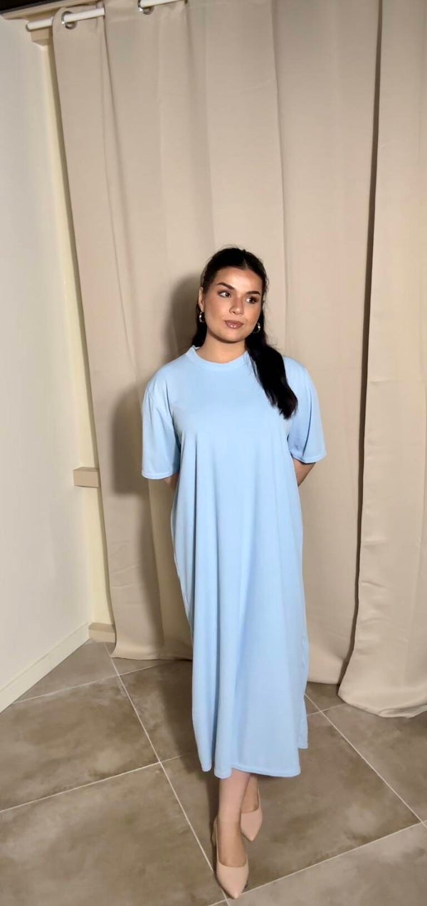 T- Shirt Dress - Licht Blauw