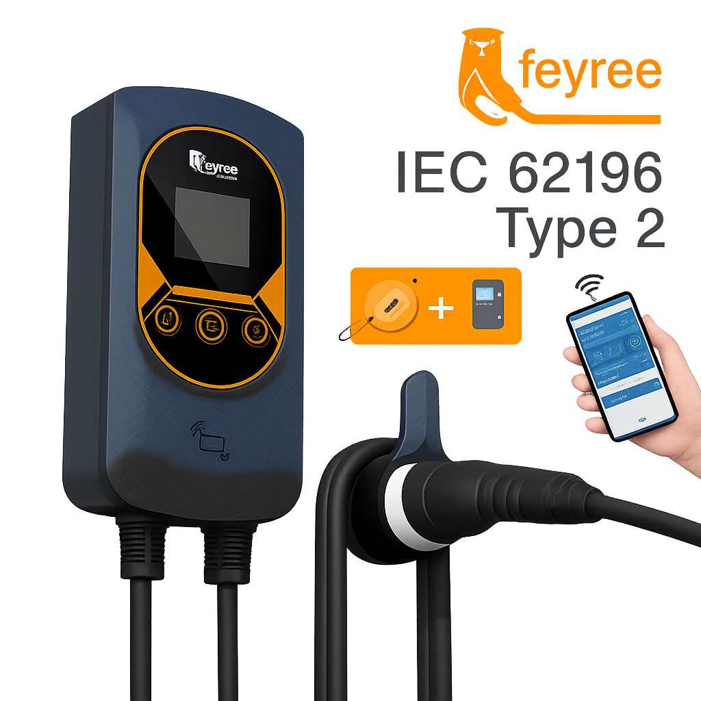 Feyree EV Charger Typ 2, 16 A, 11kW mit Dynamic Load Balancing