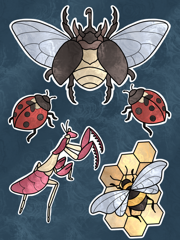 Stickersheet insects