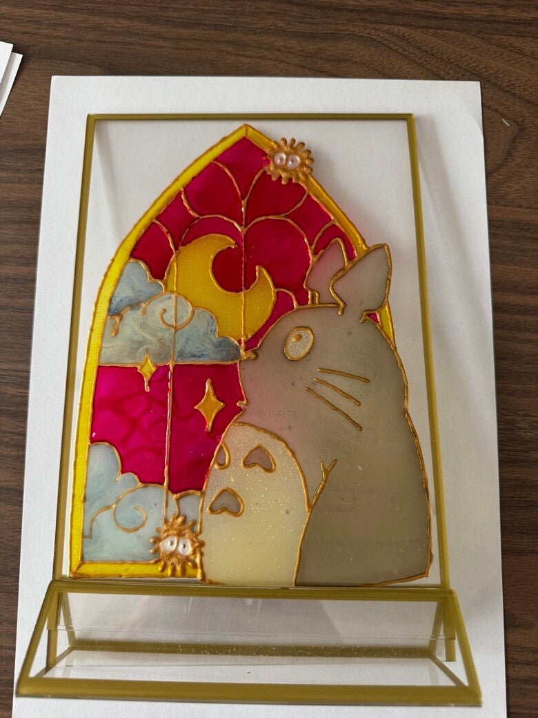 Faux Stained Glass - Handpainted - Totoro