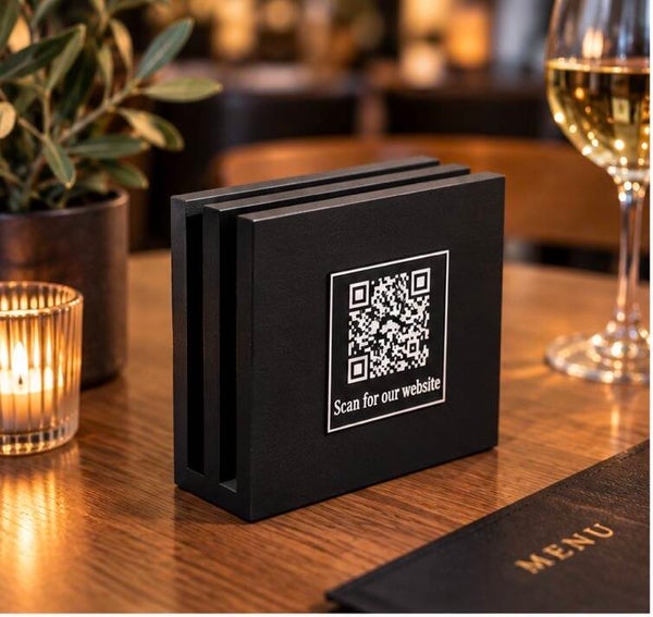 Menukaarthouder met qr