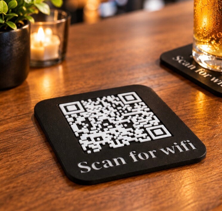Onderzetter met Wifi-QR