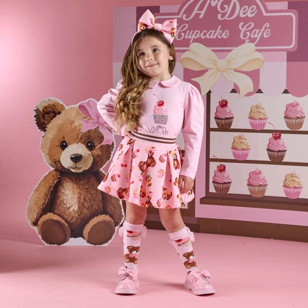 A'Dee - Bear print skirt set