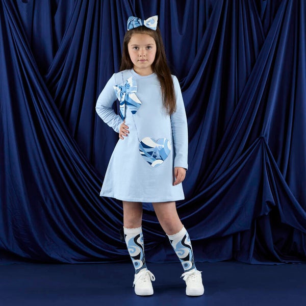 A'Dee - Swirl sweat dress powder blue