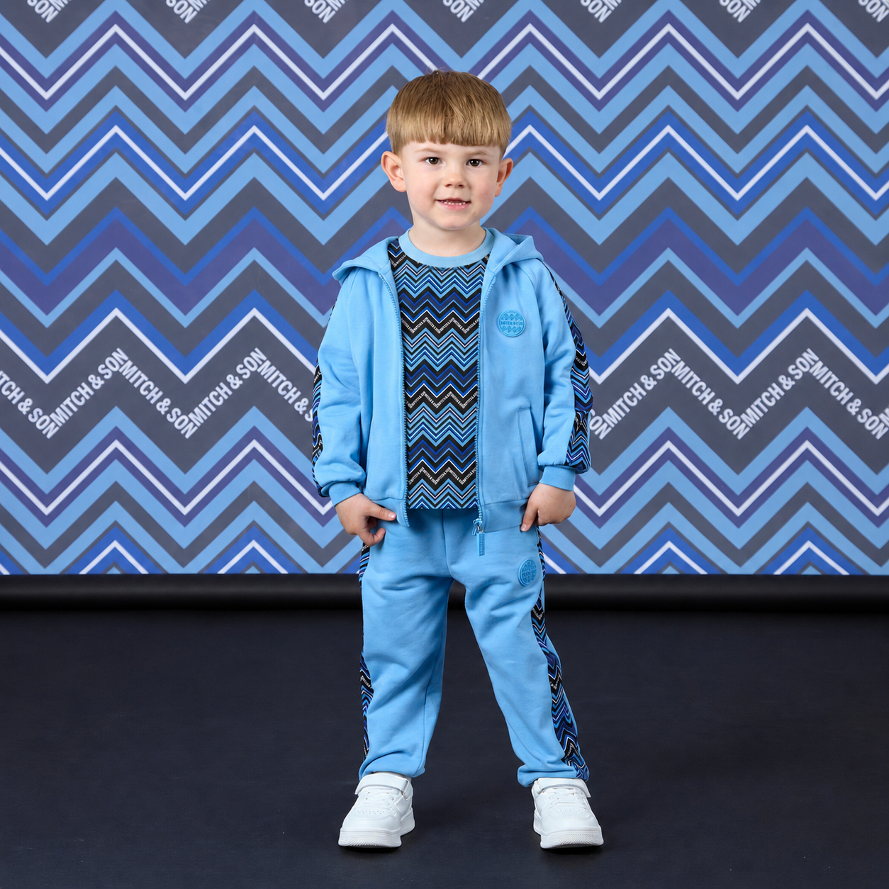 Mitch&Son - Chevron winter 3 delig joggingspak blue
