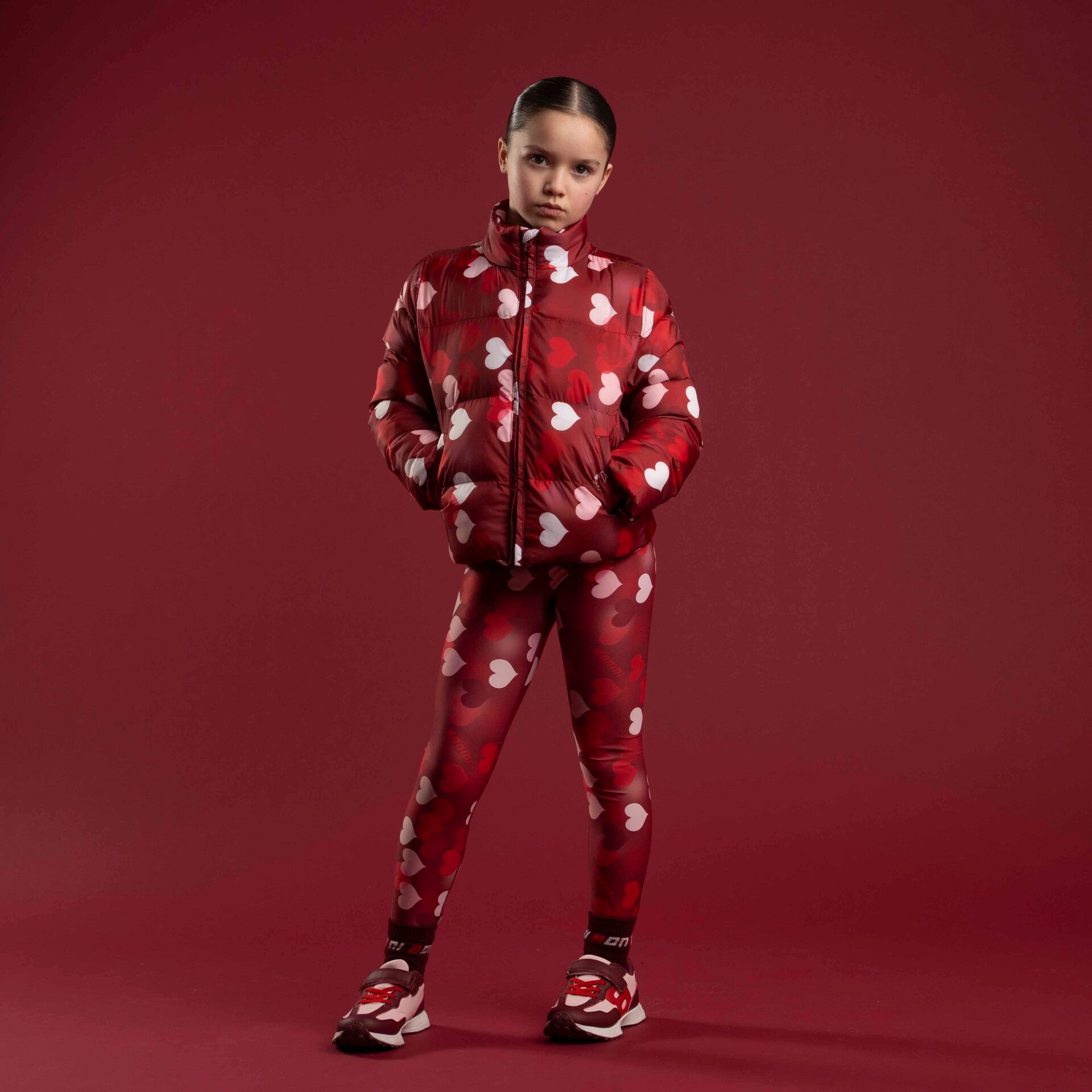 Bonini - burgundy hearts jas