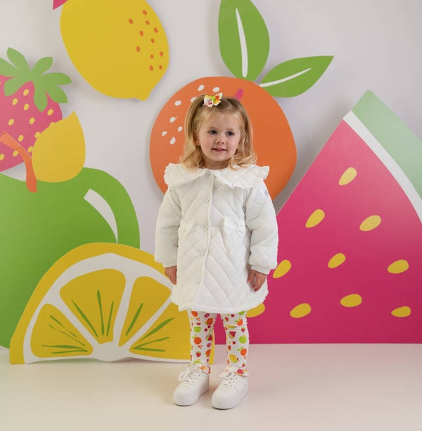 Little A - Bright White Quilted Jacket