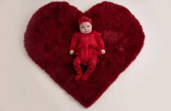 Little A - tulle frill romper red