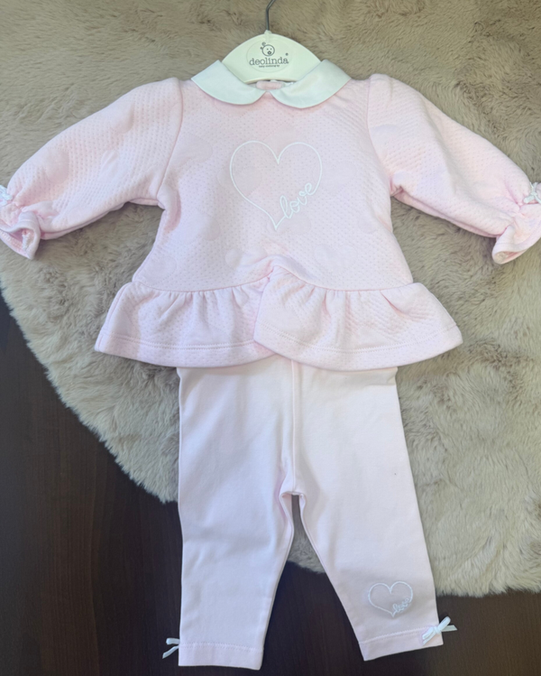 Deolinda - soft heart pink leggingset