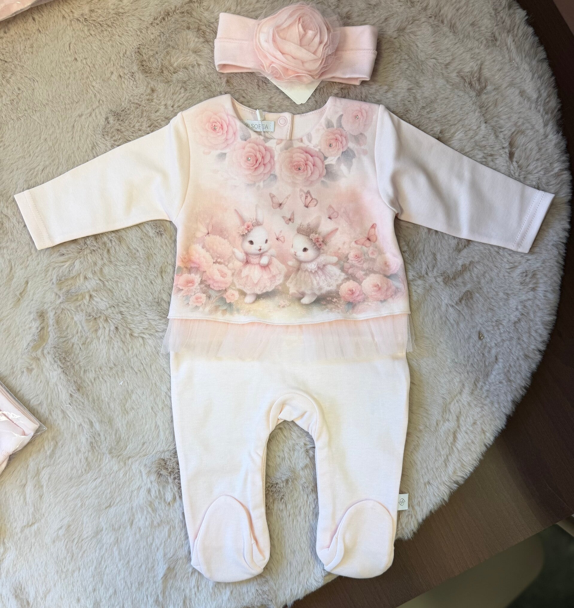 Sofija - Babygrow bunny + haarband