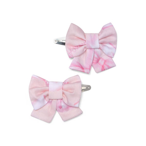 Little A - Perfectly Pink bow print hair clips