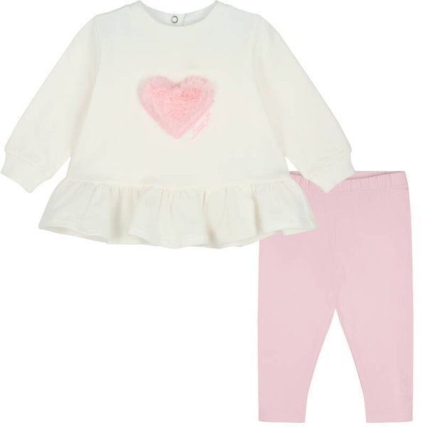 Little A - Little Bloom fur heart leggingset
