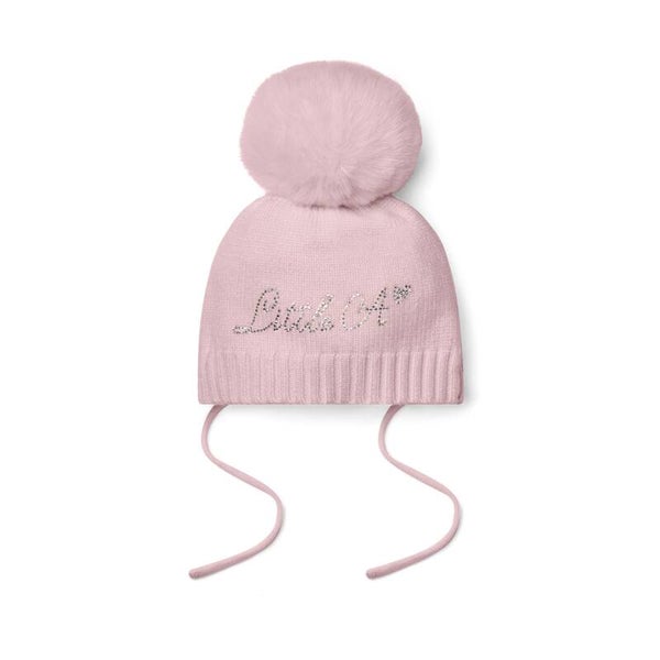 Little A - pompom hat pink