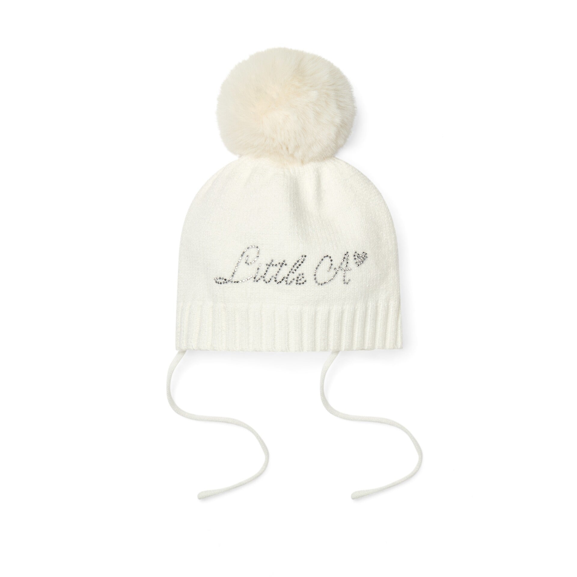 Little A - pom pom hat white