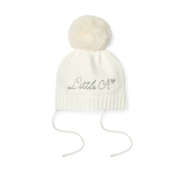 Little A - pom pom hat white