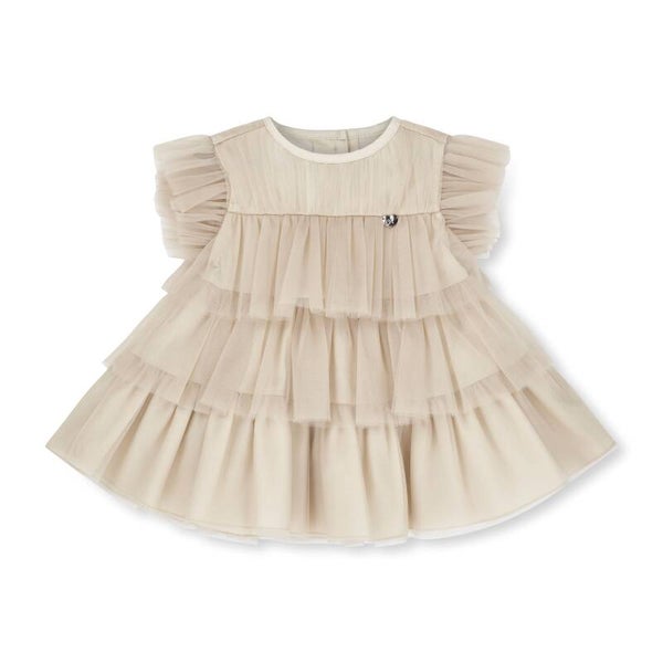 Little A - Little Locket Tulle Dress beige
