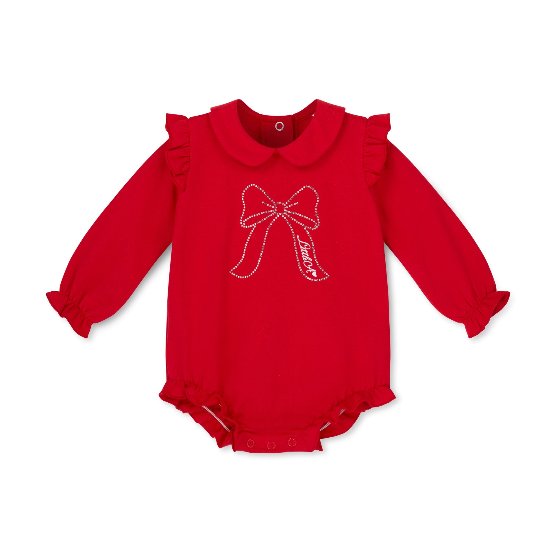 Little A - Little Locket sweat romper red